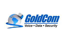 GoldCom logo, Minnesota low‑voltage distributor offering Winnie Industries magnetic cable management, beam clamps, and fastening solutions