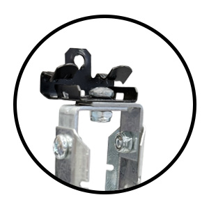 Double J Hook with Hammer on Beam Clamp for 1/8″-1/4” Flange, 360˚ Rotation